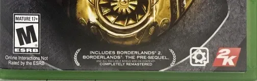 Borderlands: The Handsome Collection, the ESRB box on its front