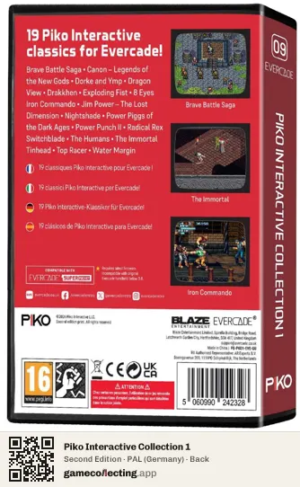 Piko Interactive Collection 1 Evercade, Germany box back