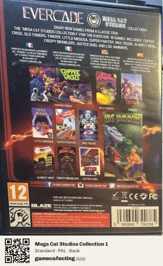 Mega Cat Studios Collection 1 Evercade, PAL box back