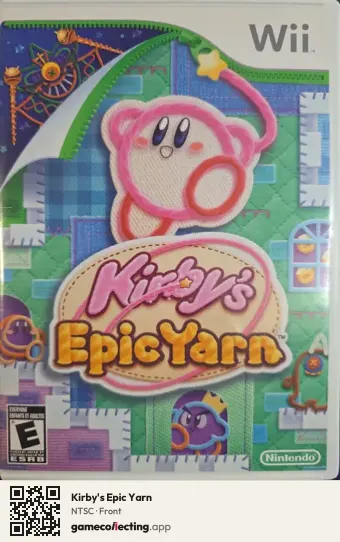 Kirby's Epic Yarn Nintendo Wii, NTSC box front