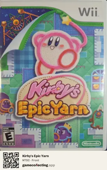 Kirby's Epic Yarn Nintendo Wii, NTSC box front
