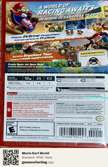 Mario Kart World Nintendo Switch 2, NTSC box back
