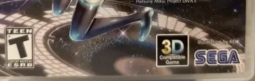 Hatsune Miku: Project Diva F, the ESRB box on its front