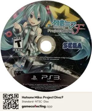 Hatsune Miku: Project Diva F PlayStation 3, NTSC disc