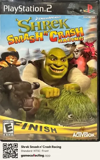 Shrek Smash n' Crash Racing PlayStation 2, NTSC box front