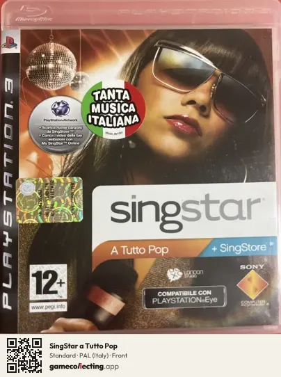 SingStar a Tutto Pop PlayStation 3, Italy box front