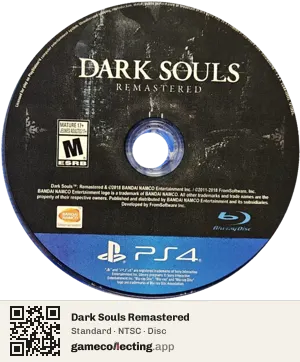 Dark Souls Remastered PlayStation 4, NTSC disc
