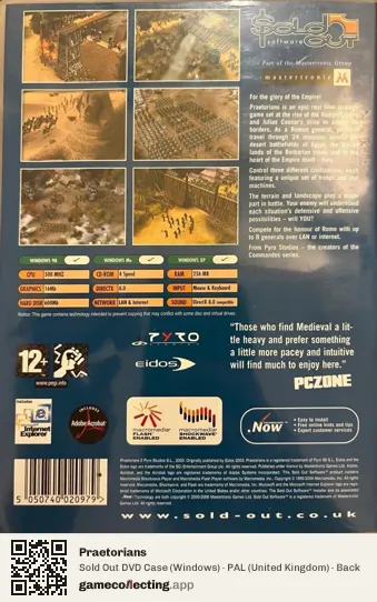 Praetorians Computer, United Kingdom box back