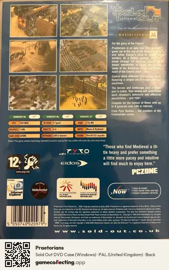Praetorians Computer, United Kingdom box back