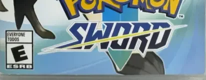 Pokémon Sword, the ESRB box on its front