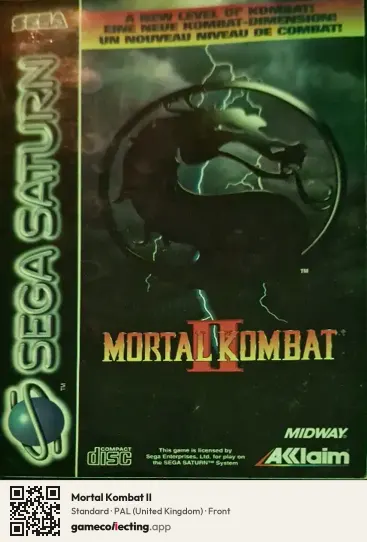 Mortal Kombat II Sega Saturn, United Kingdom box front