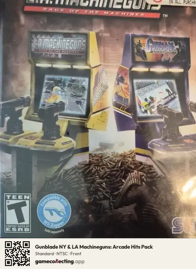 Gunblade NY & LA Machineguns: Arcade Hits Pack Nintendo Wii, NTSC box front