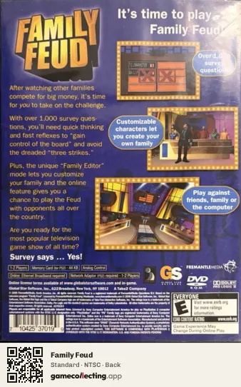 Family Feud PlayStation 2, NTSC box back