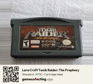 Lara Croft Tomb Raider: The Prophecy Game Boy Advance, NTSC cartridge label