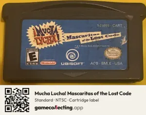 Mucha Lucha! Mascaritas of the Lost Code Game Boy Advance, NTSC cartridge label