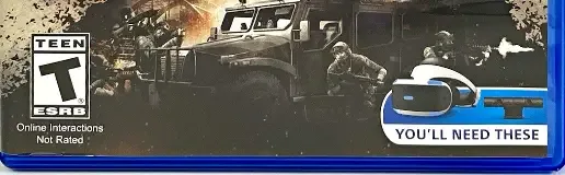 Bravo Team, the ESRB box on its front