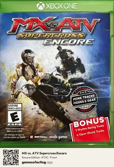 MX vs. ATV Supercross Encore Xbox One, NTSC box front