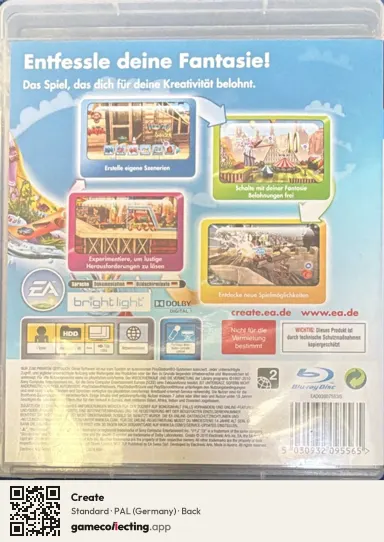 Create PlayStation 3, Germany box back