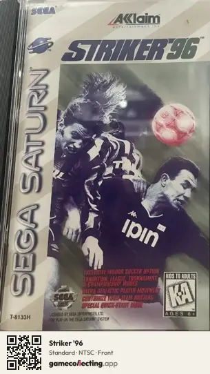 Striker '96 Sega Saturn, NTSC box front