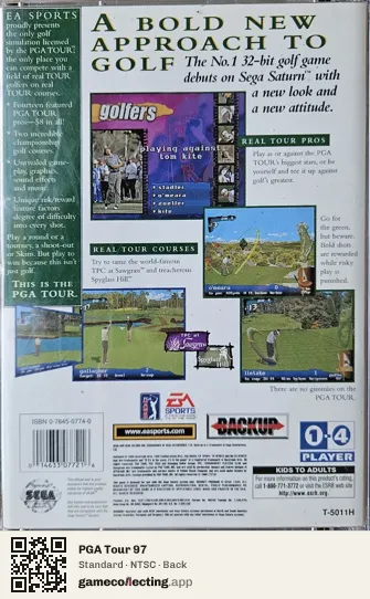 PGA Tour 97 Sega Saturn, NTSC box back