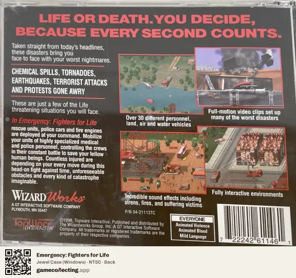 Emergency: Fighters for Life Computer, NTSC box back