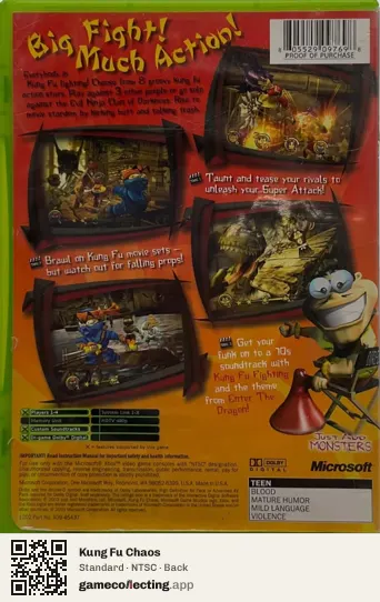 Kung Fu Chaos Xbox, NTSC box back