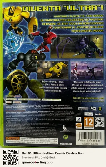 Ben 10: Ultimate Alien: Cosmic Destruction Xbox 360, Italy box back