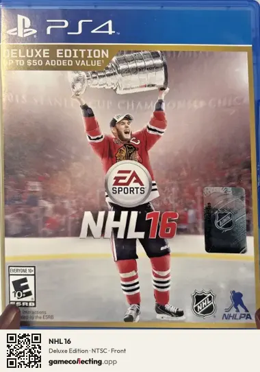 NHL 16 PlayStation 4, NTSC box front
