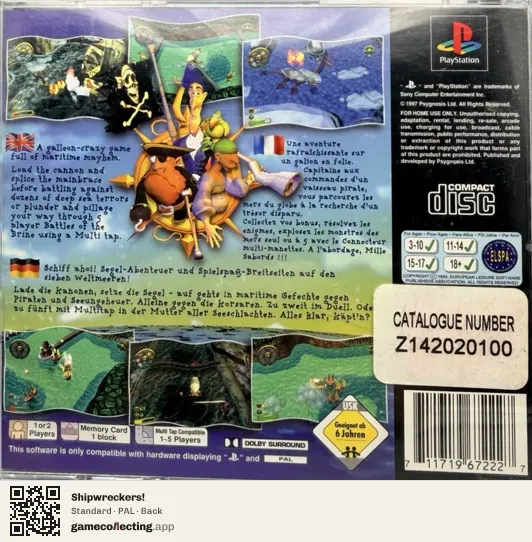 Shipwreckers! PlayStation, PAL box back