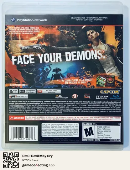 DmC: Devil May Cry PlayStation 3, NTSC box back