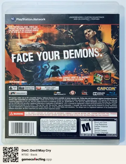 DmC: Devil May Cry PlayStation 3, NTSC box back