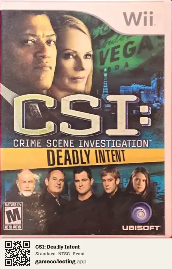 CSI: Deadly Intent Nintendo Wii, NTSC box front