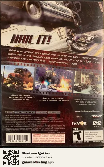 Stuntman Ignition PlayStation 2, NTSC box back