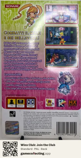 Winx Club: Join the Club PlayStation Portable, PAL box back