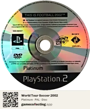 World Tour Soccer 2002 PlayStation 2, PAL disc