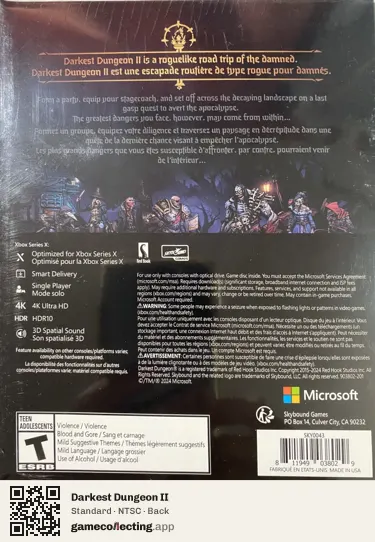 Darkest Dungeon II Xbox Series X, NTSC box back