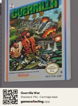 Guerrilla War Nintendo Entertainment System, PAL cartridge label