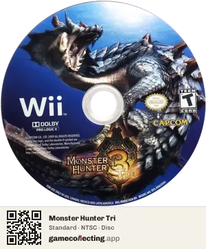 Monster Hunter Tri Nintendo Wii, NTSC disc