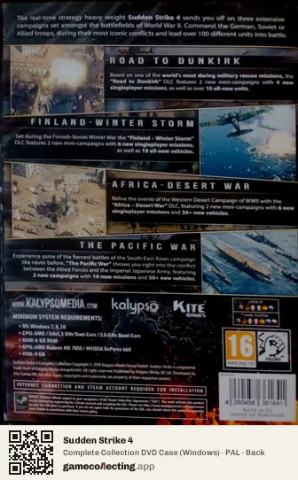 Sudden Strike 4 Computer, PAL box back