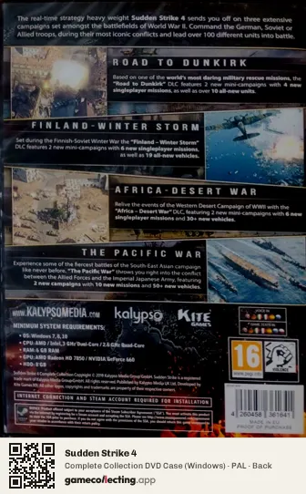 Sudden Strike 4 Computer, PAL box back