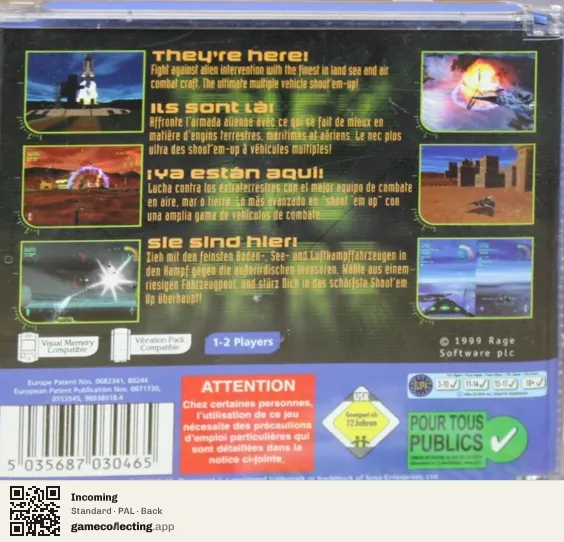 Incoming Sega Dreamcast, PAL box back
