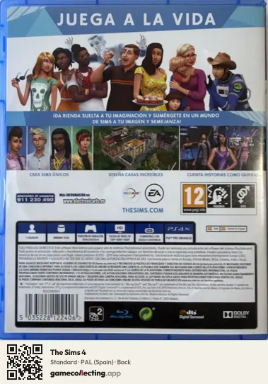 The Sims 4 PlayStation 4, Spain box back