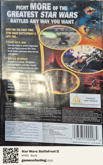 Star Wars: Battlefront II Computer, NTSC box back