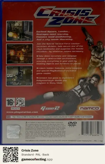 Crisis Zone PlayStation 2, PAL box back