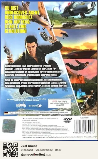Just Cause PlayStation 2, Germany box back