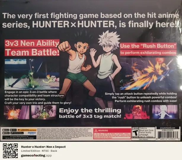 Hunter x Hunter: Nen x Impact PlayStation 5, NTSC box back