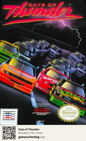 Days of Thunder Nintendo Entertainment System, PAL box front