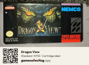 Dragon View Super Nintendo Entertainment System, NTSC cartridge label