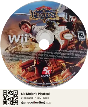 Sid Meier's Pirates! Nintendo Wii, NTSC disc