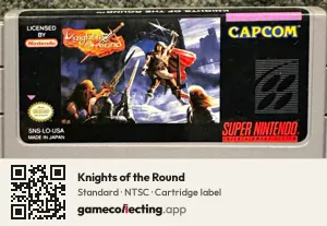 Knights of the Round Super Nintendo Entertainment System, NTSC cartridge label
